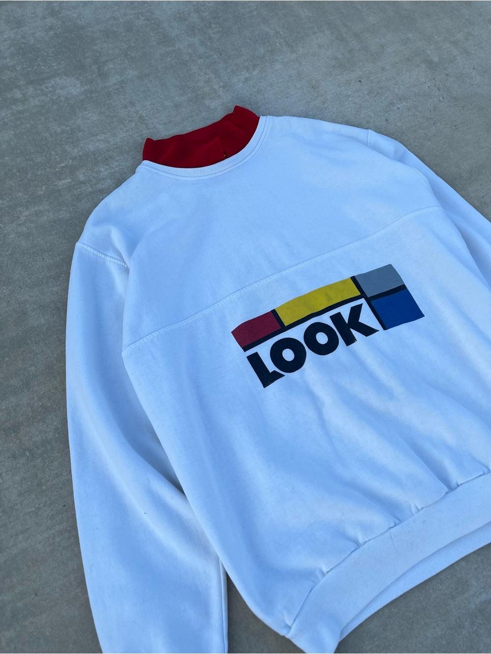 Vintage 80’s Crewneck Sweater with Red Collar size XL - Picture 5 of 8